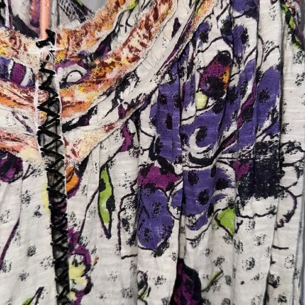 FREE PEOPLE FLORAL GARDEN MIDI DRESS IN IVORY COMBO IN SP NWOT
